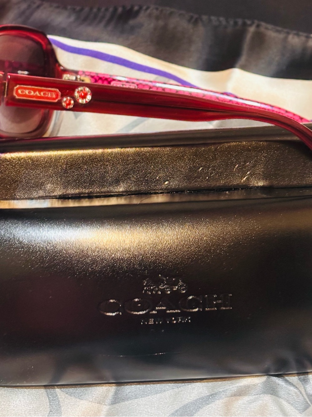 Coach Ciara Burgundy Sunglasses with the Beautiful Classic Daisies LIKE 🆕 - Picture 11 of 14